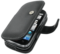 Motorola CLIQ Monaco Book Type Leather Case - Black