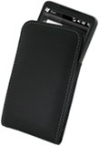 HTC HD2 Monaco Vertical Pouch Type Leather Case - Black