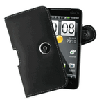 HTC EVO 4G Monaco Horizontal Pouch Type Leather Case - Black