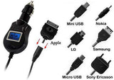 Universal Elite LCD Car Charger With 7 Different Connectors